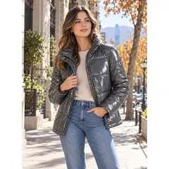 PANAMA JACK - Parka Mujer Acolchada Gris