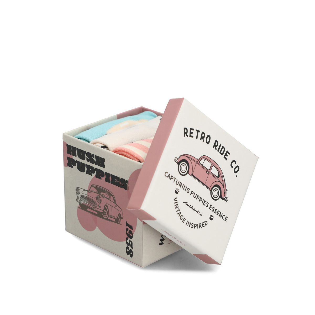 HUSH PUPPIES - Pack 3 Calcetines Algodón Mujer Pack Gift Cars Crema HUSH PUPPIES