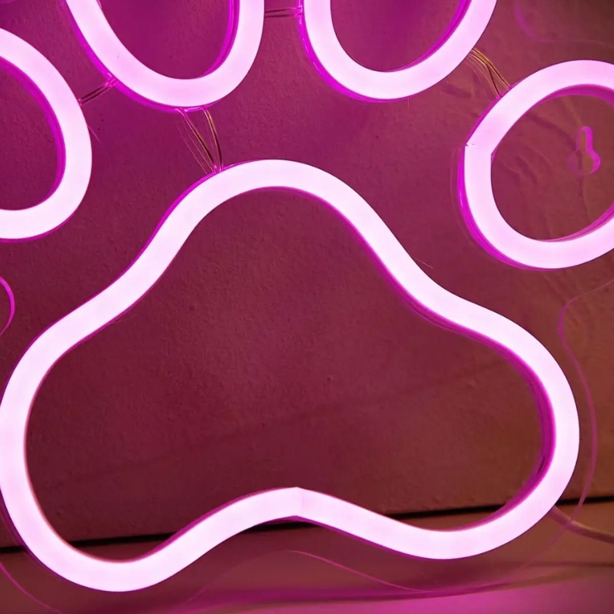 GENERICO - Letrero Led Neon Huella Pata Mascota Perro Gato 23 cm