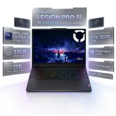 LENOVO - Notebook Gamer Legion Pro 5i 16" Intel Core Ultra 9 275HX RTX 5070, 32GB RAM, 1TB SSD