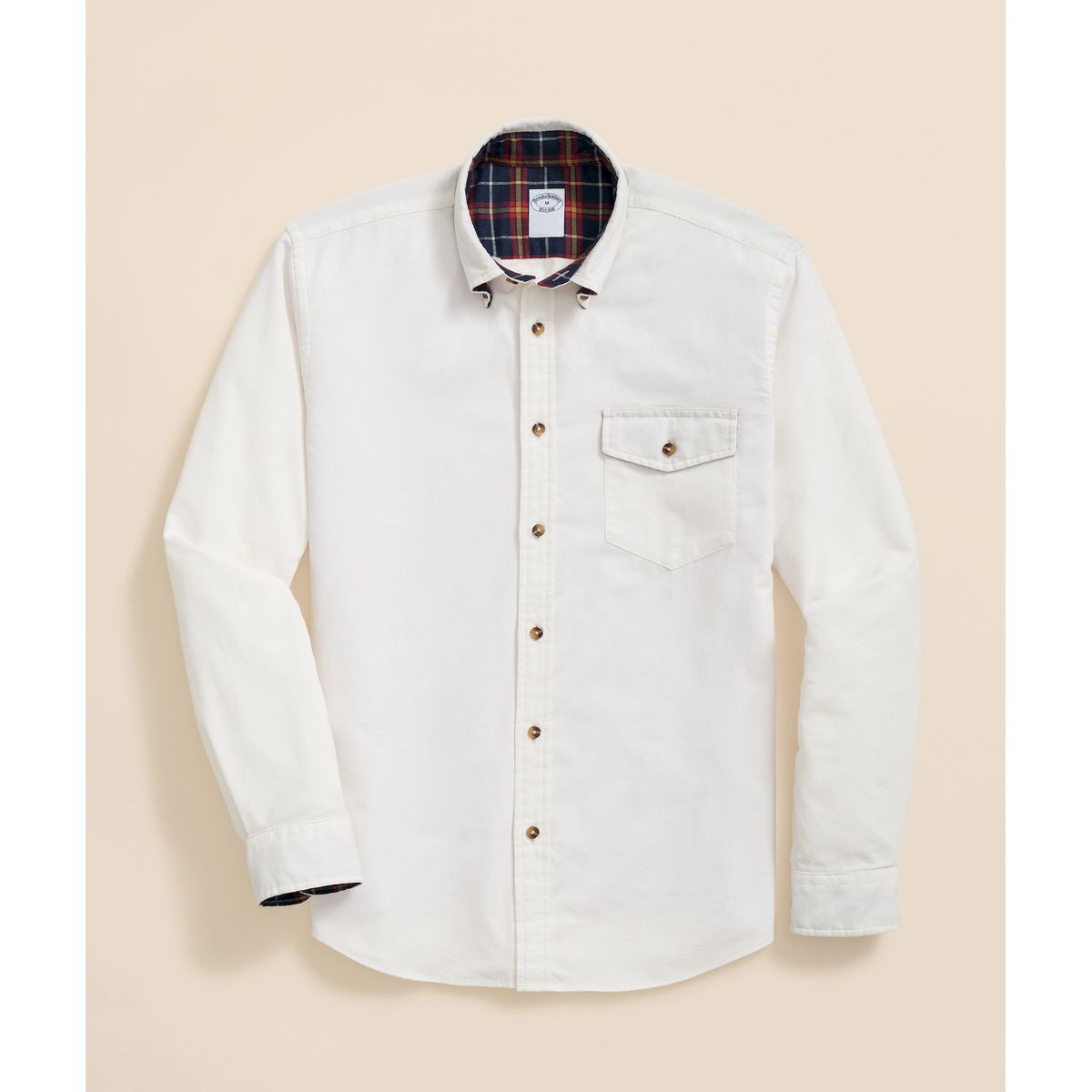 BROOKS BROTHERS - Camisa Hombre Ni Cotton Corduroy Archive Reg Blanco Brooks Brothers