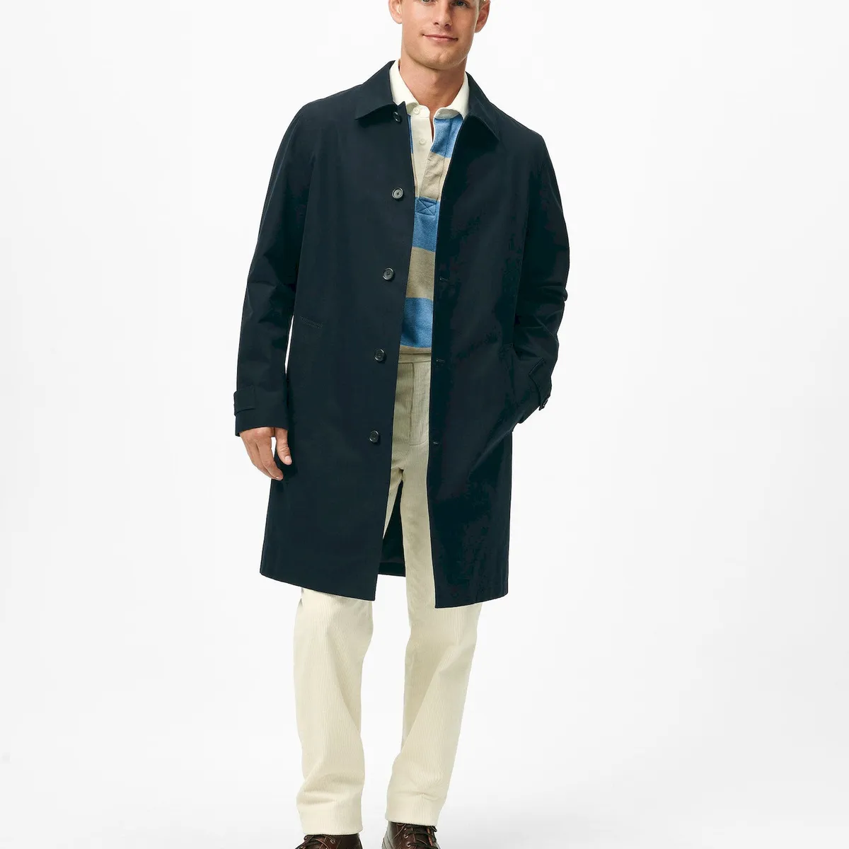 BROOKS BROTHERS - Abrigo Hombre Bonded Cotton Removable Liner Azul Brooks Brothers