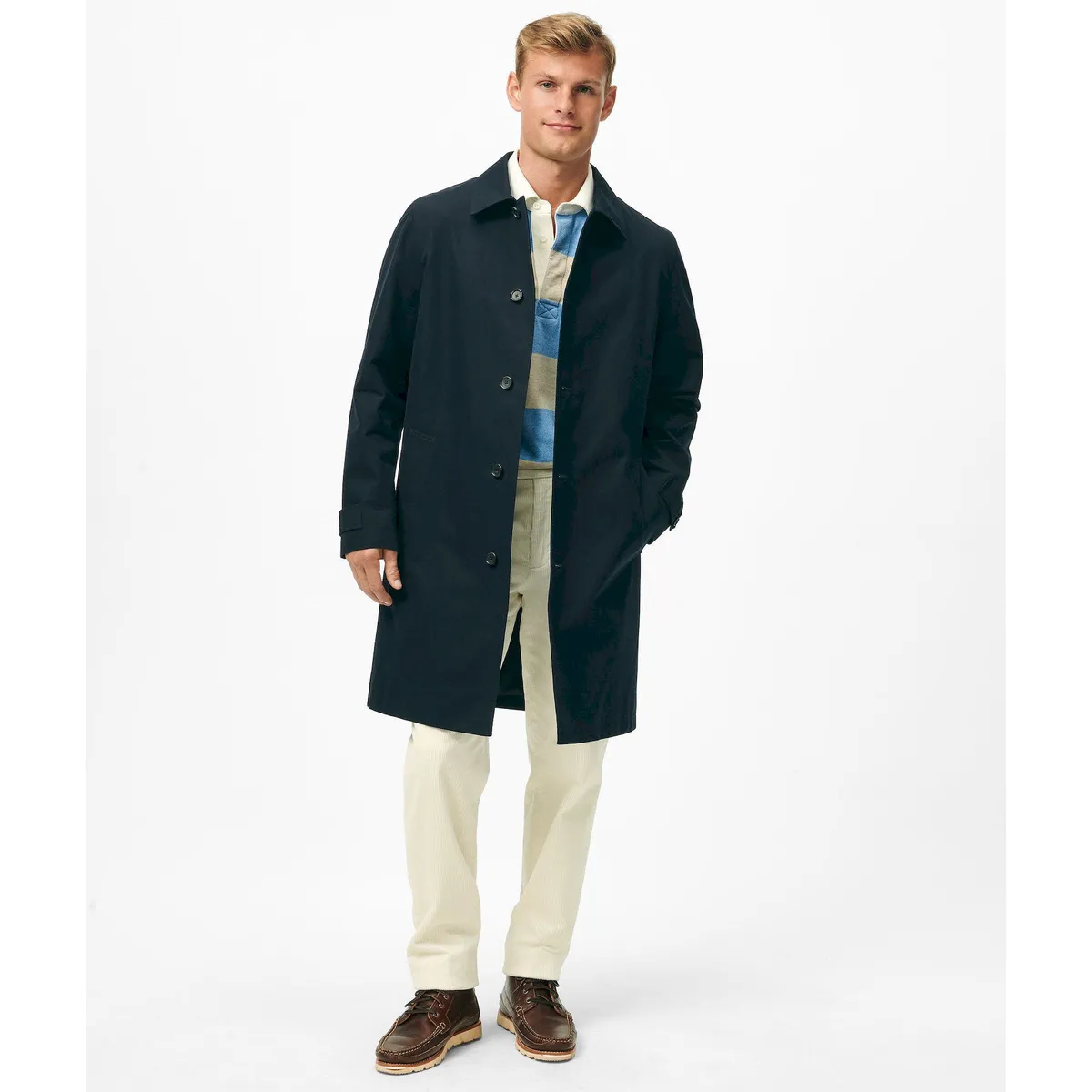 BROOKS BROTHERS - Abrigo Hombre Bonded Cotton Removable Liner Azul Brooks Brothers
