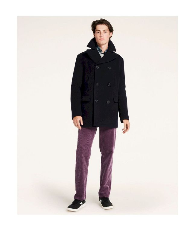 90s BLUE BLUE 極厚 Hand-knit Wool Peacoat BROOKS BROTHERS Abrigo Hombre Wool Peacoat Azul Brooks Brothers