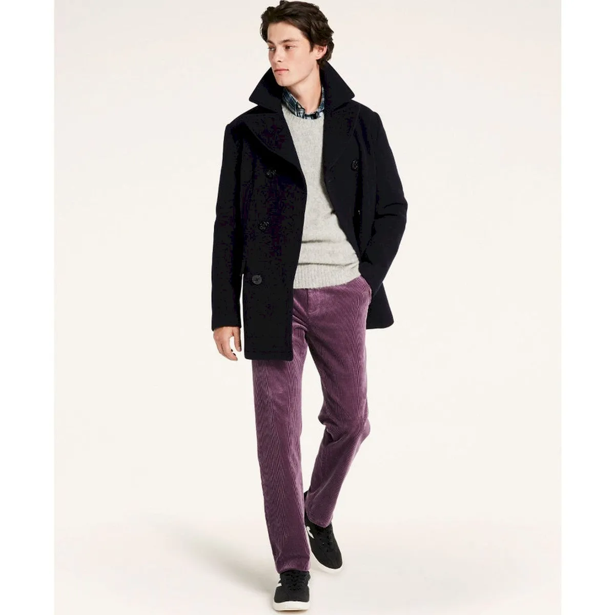 BROOKS BROTHERS - Abrigo Hombre Wool Peacoat Azul Brooks Brothers