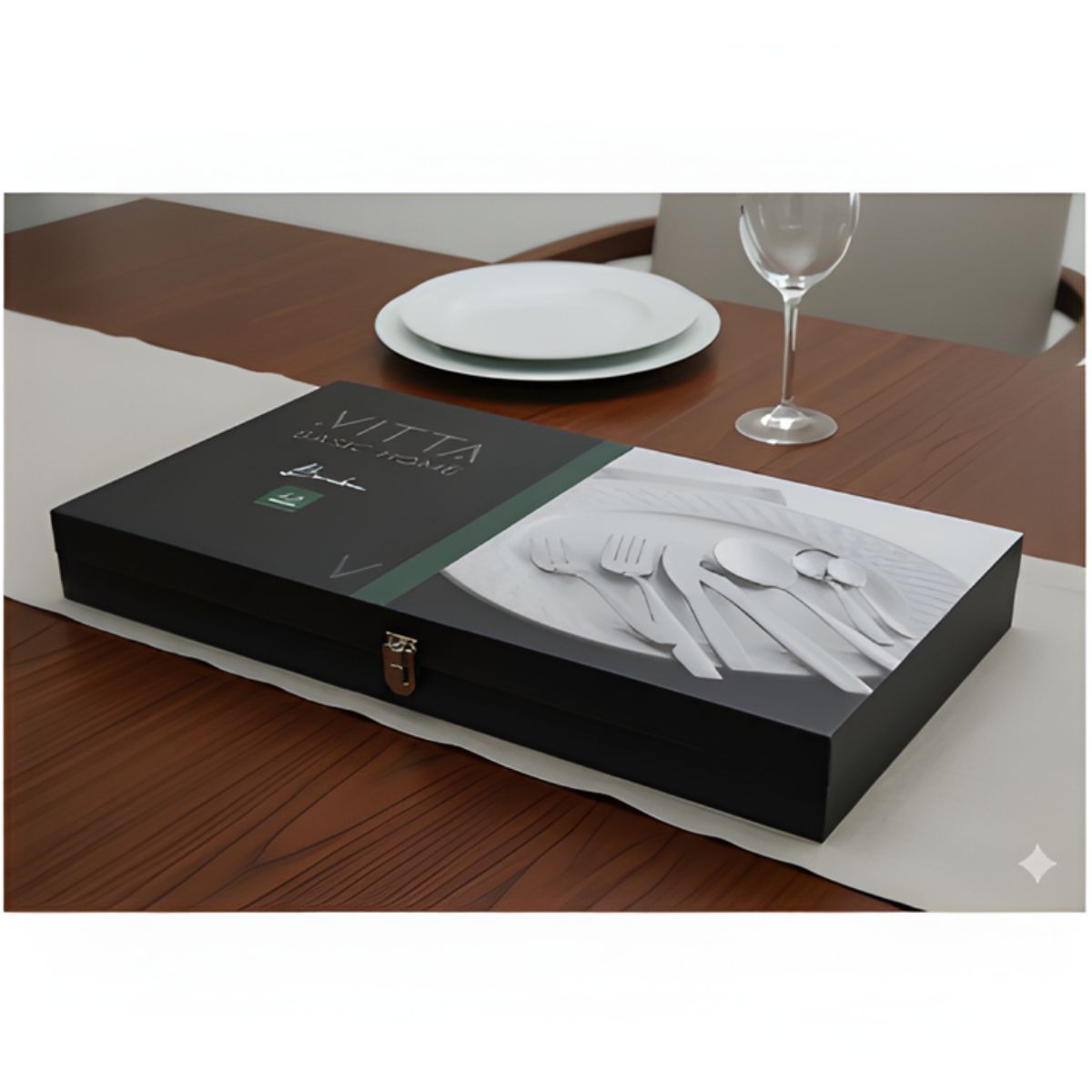 VITTA - Set Cubiertos 42 Piezas Acero Inoxidable con Maletín Regalo