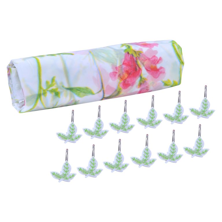 Set Cortina 2 Piezas Flores Rojo