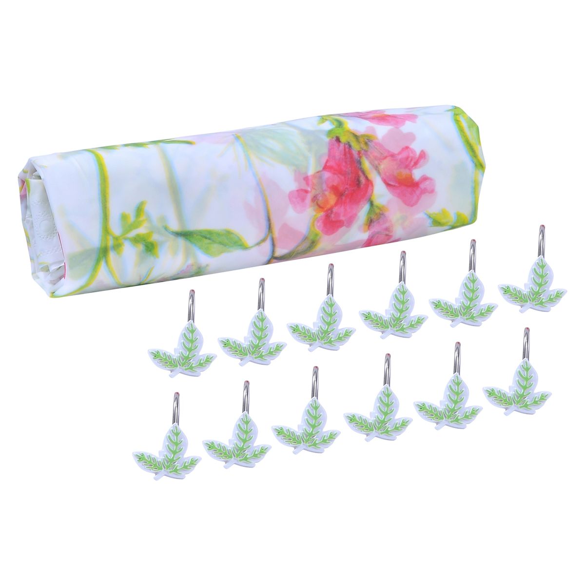 MASHINI - Set Cortina 2 Piezas Flores Rojo Mashini