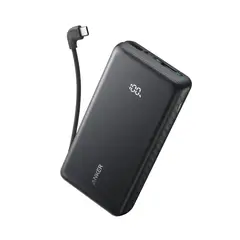 ANKER - Zolo Powerbank 20000mAh, 22.5W, USB-C integrado, Carga rápida, Negro, Universal
