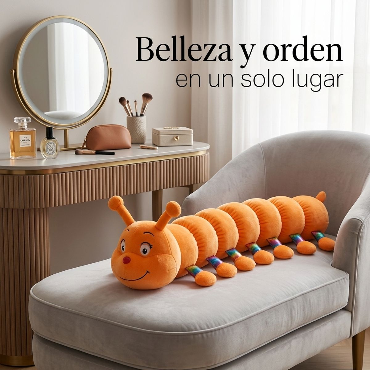 ARMONIA - Cuncuna Peluche Naranja 80 cm Extra Suave
