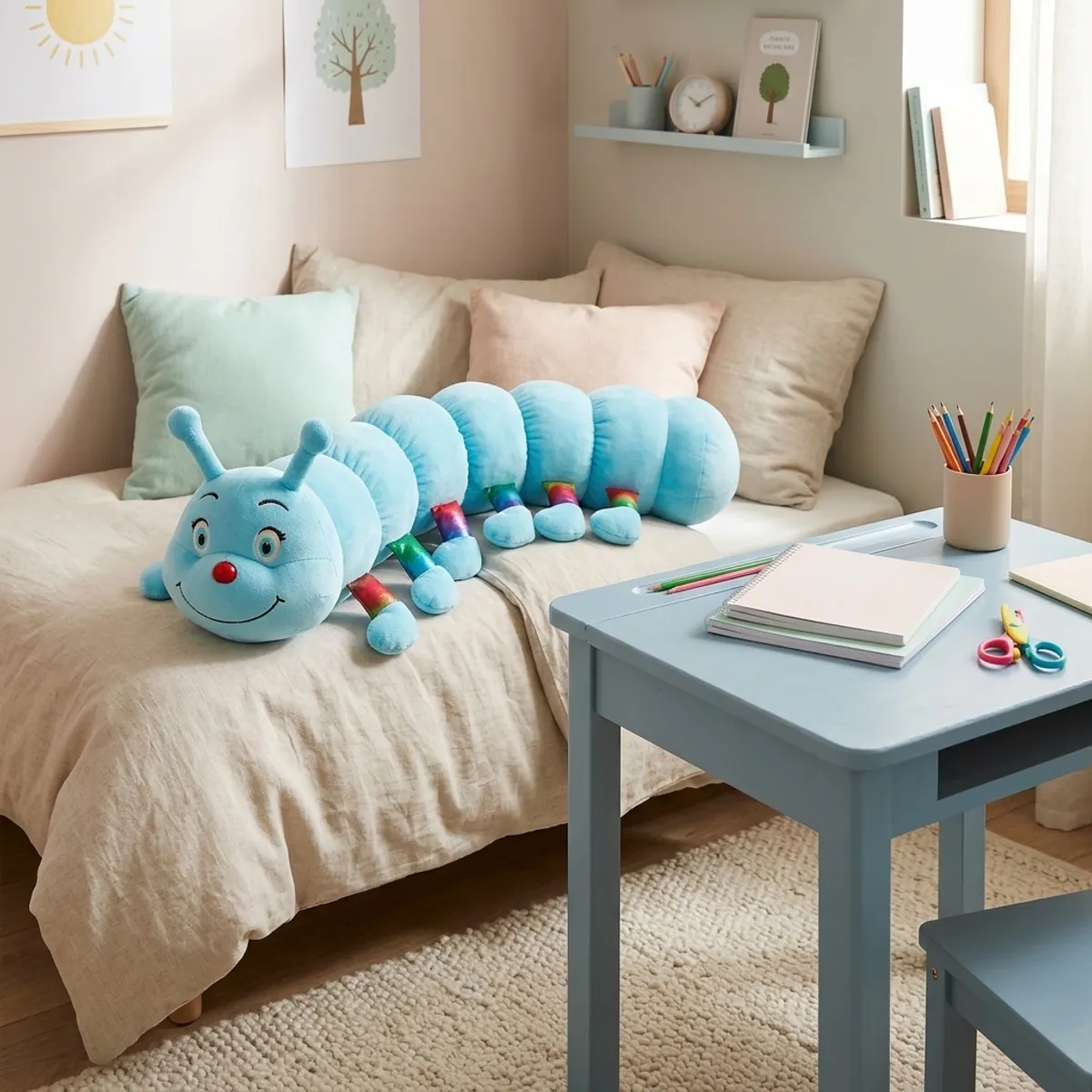 ARMONIA - Cuncuna Peluche Celeste 80 cm Suave y Acolchada