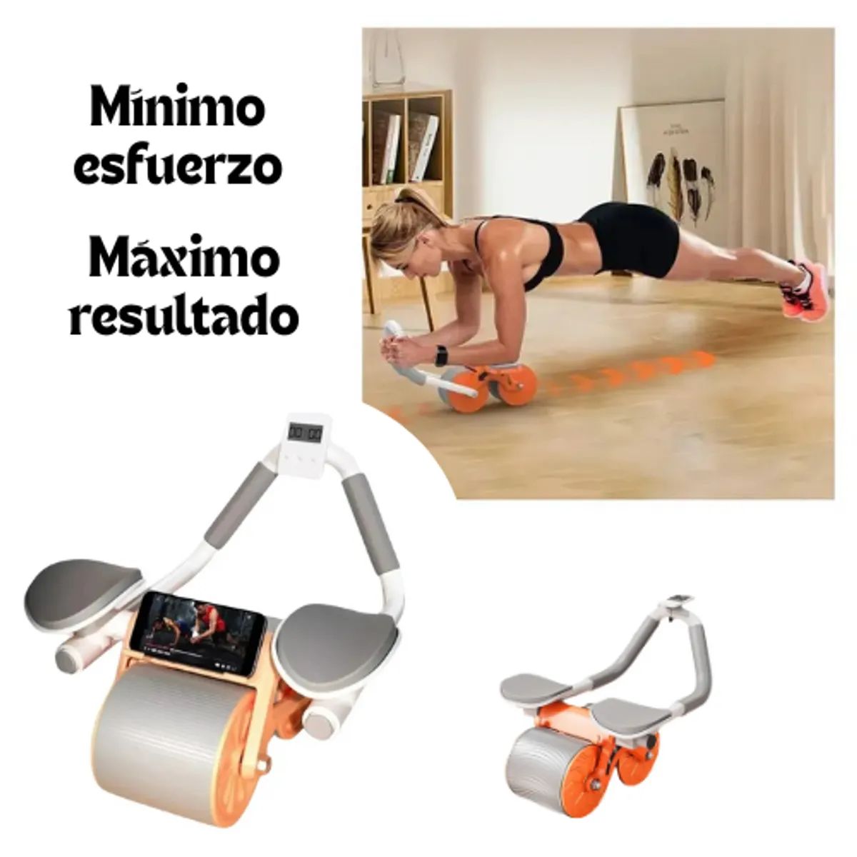MOVI - Rueda Abdominal con Soporte en Codos y Rebote Automático