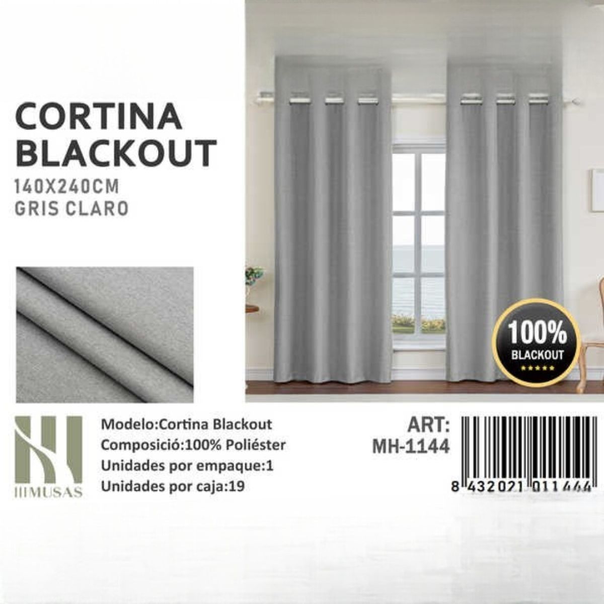 GENERICO - Juego De Cortinas Blackout 2 Paños 140x240 cm