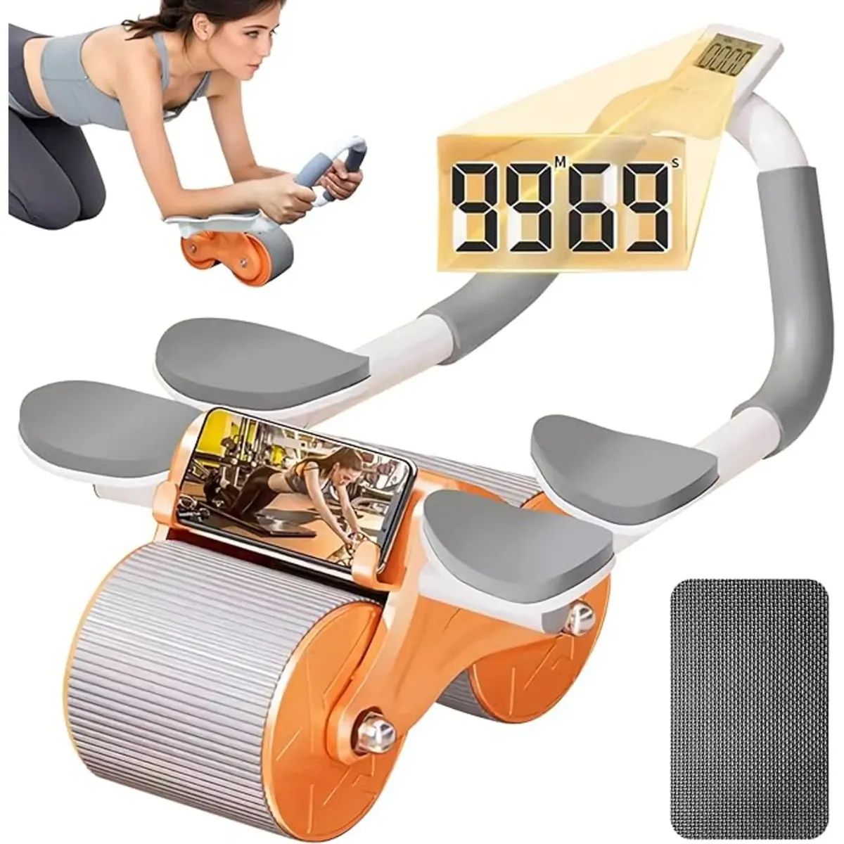 MOVI - Rueda Abdominal con Soporte en Codos y Rebote Automático
