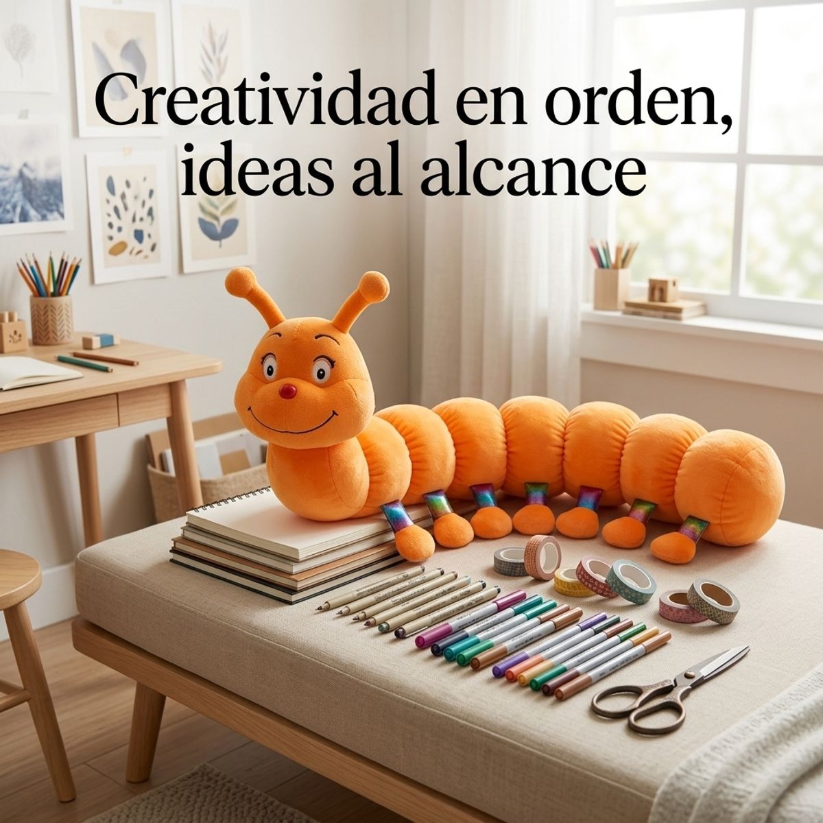 ARMONIA - Cuncuna Naranja Peluche 80 cm Suave y Acolchada