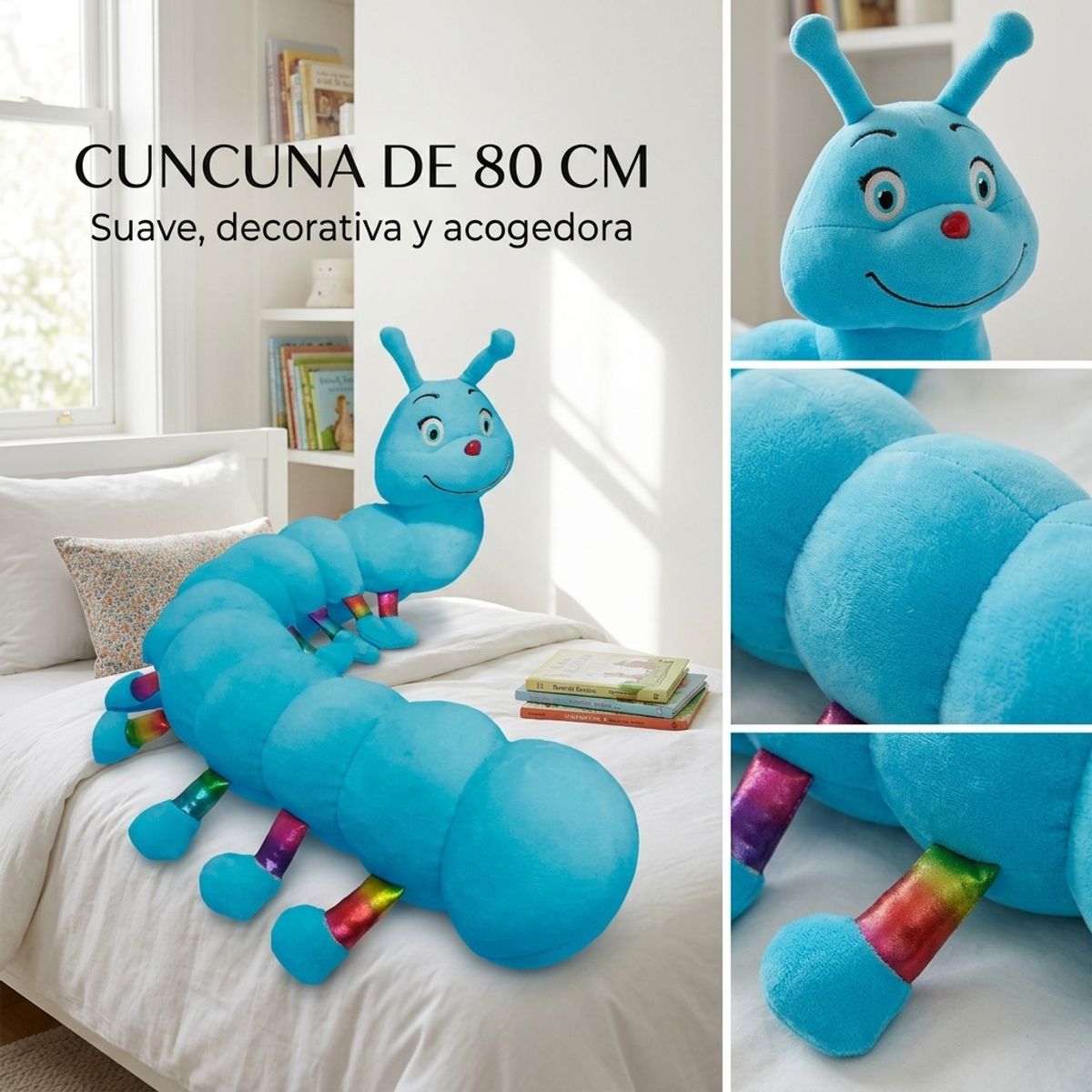 ARMONIA - Peluche Cuncuna Celeste 80 cm Tipo Almohada