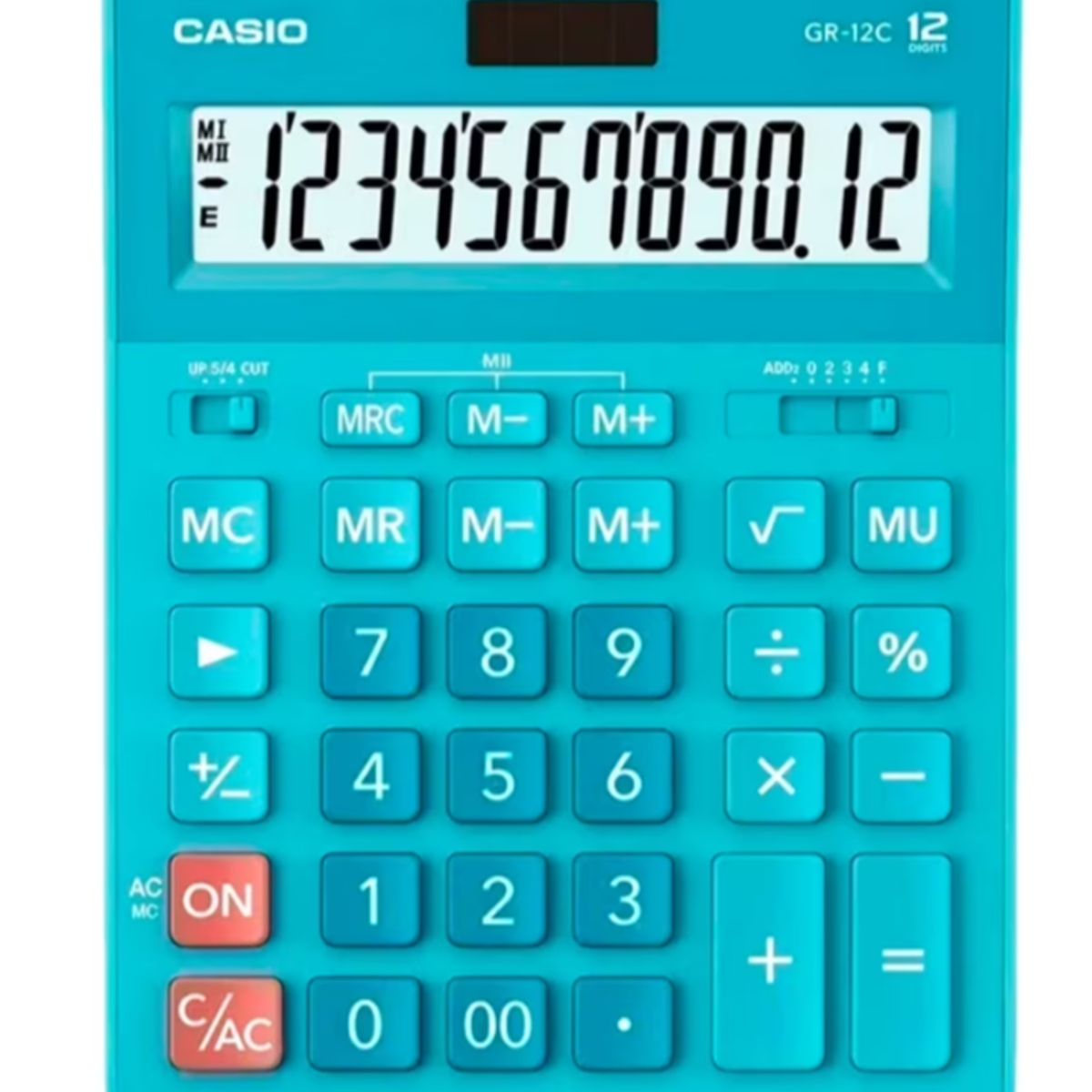 CASIO - CALCULADORA CASIO GR12C-LB 12 DIGITOS GRAN TAMAÑO