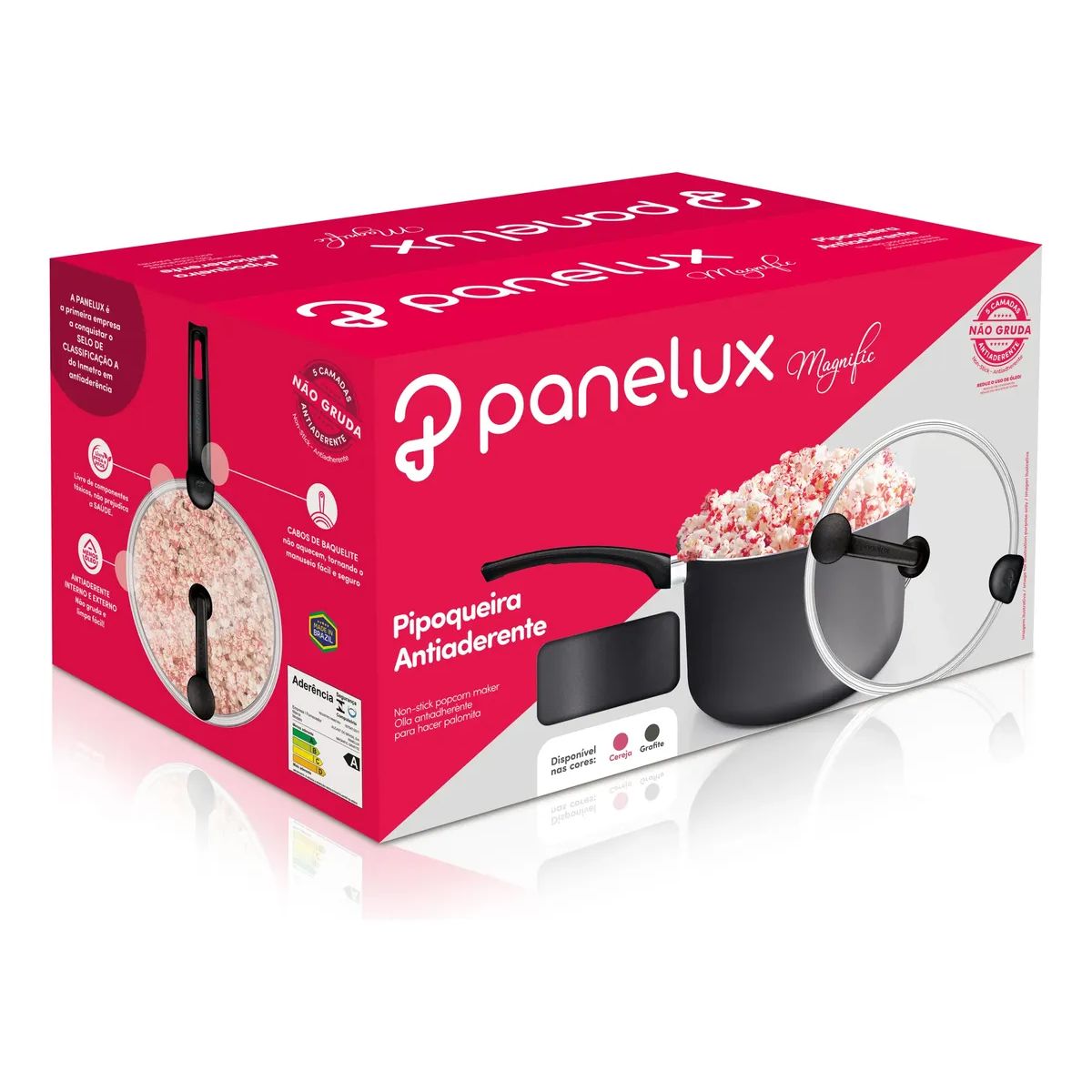 PANELUX - Olla De Cabritas Palomitas Panelux 3.5 Litros Antiadherente Color Negro