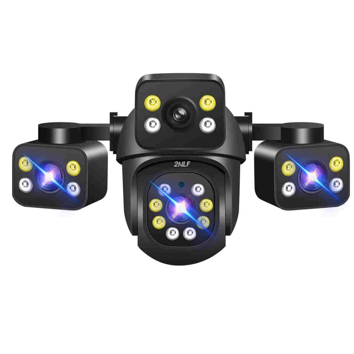 GENERICO - 15MP Cámara De Seguridad Exterior Wifi Ip 360° Tres Lentes 3 Pantalla Resistente Conversación Bidireccional Seguimiento BELUG