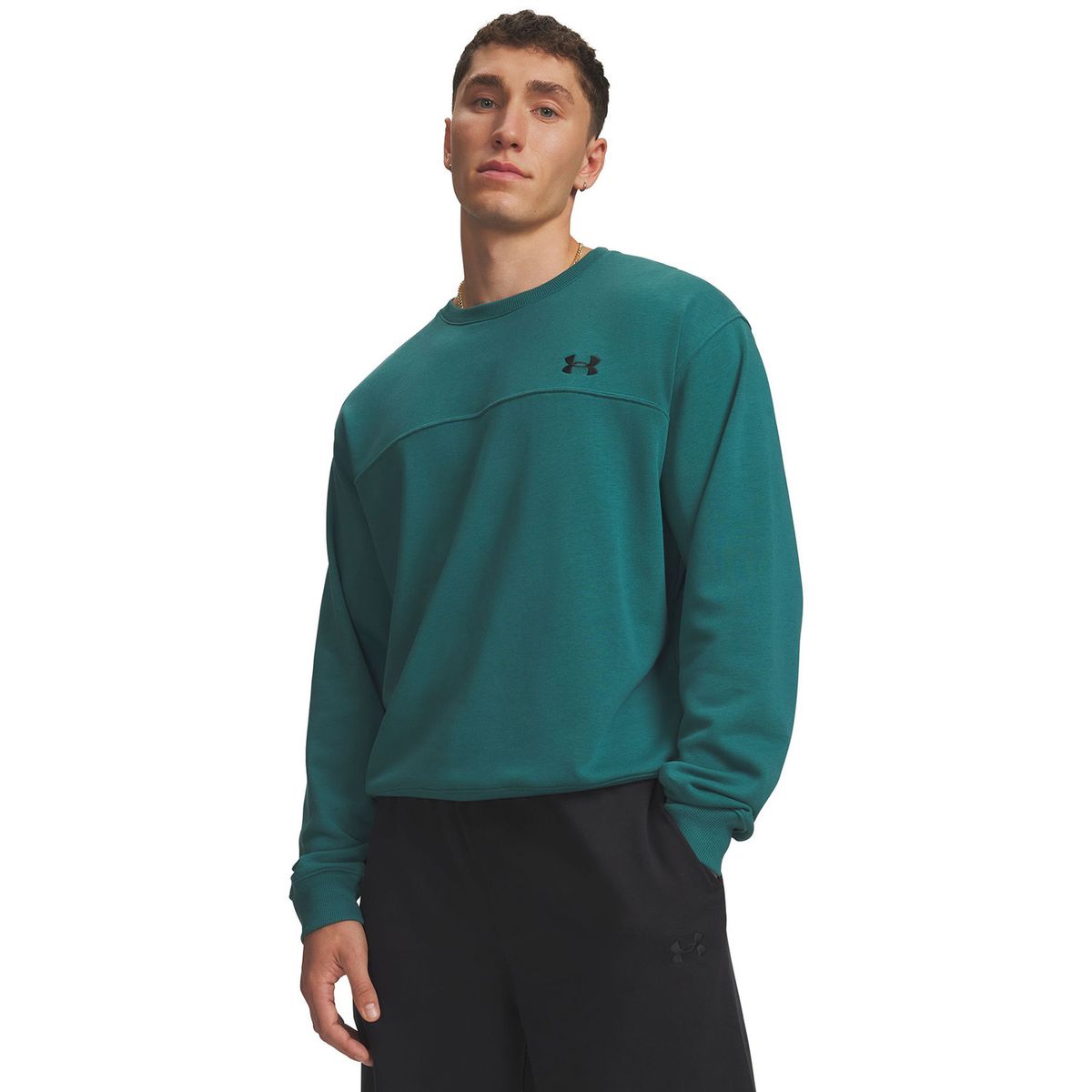 UNDER ARMOUR - Poleron Hombre Rival Lightweight Crew Verde UNDER ARMOUR