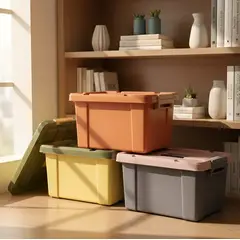 GENERICO - Caja organizadora plástica con tapa 20Ltr. 42x25x30 cm