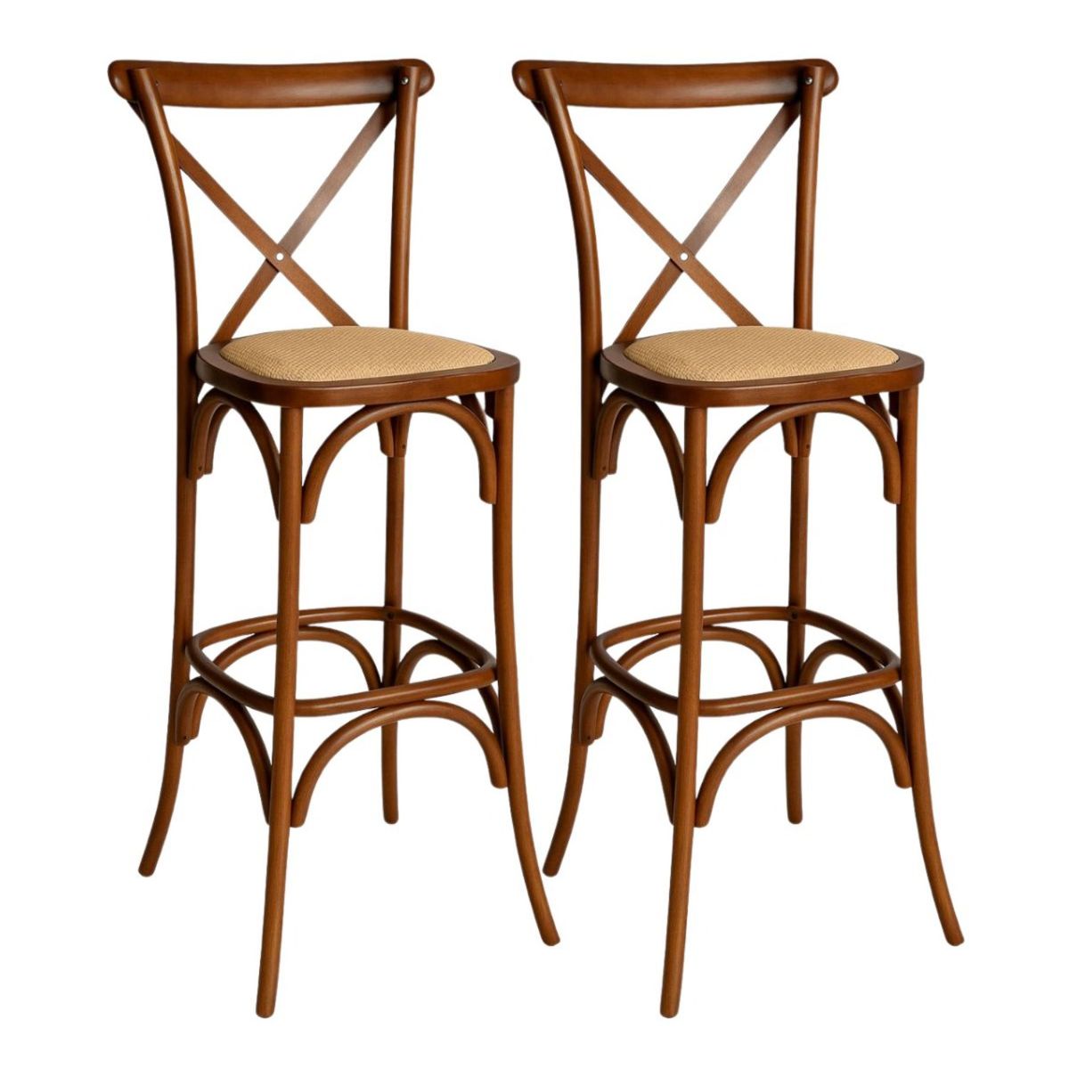 HABITA2 CHILE - Pack 2 Taburetes Crossback de Madera 66 cm