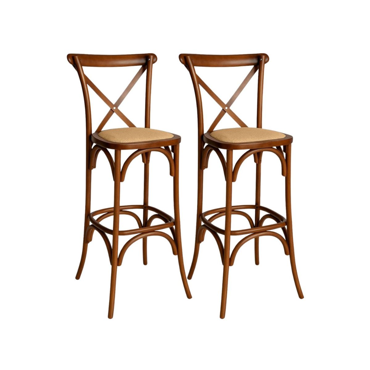 HABITA2 CHILE - Pack 2 Taburetes Crossback de Madera 66 cm