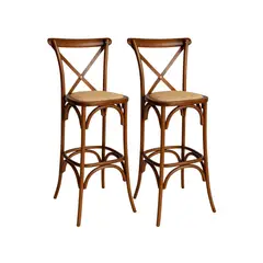 HABITA2 CHILE - Pack 2 Taburetes Crossback de Madera 66 cm