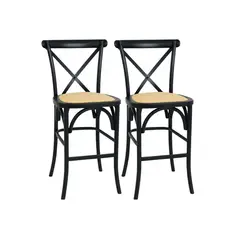 HABITA2 CHILE - Pack 2 Taburetes Crossback de Madera 66 cm