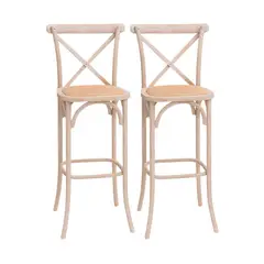 HABITA2 CHILE - Pack 2 Taburetes Crossback de Madera 66 cm