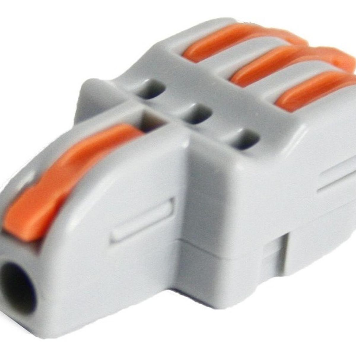 GENERICO - Conector Cableado Rápido Tipo Wago Entrada Salida Múltiples - Gris - Talla Única