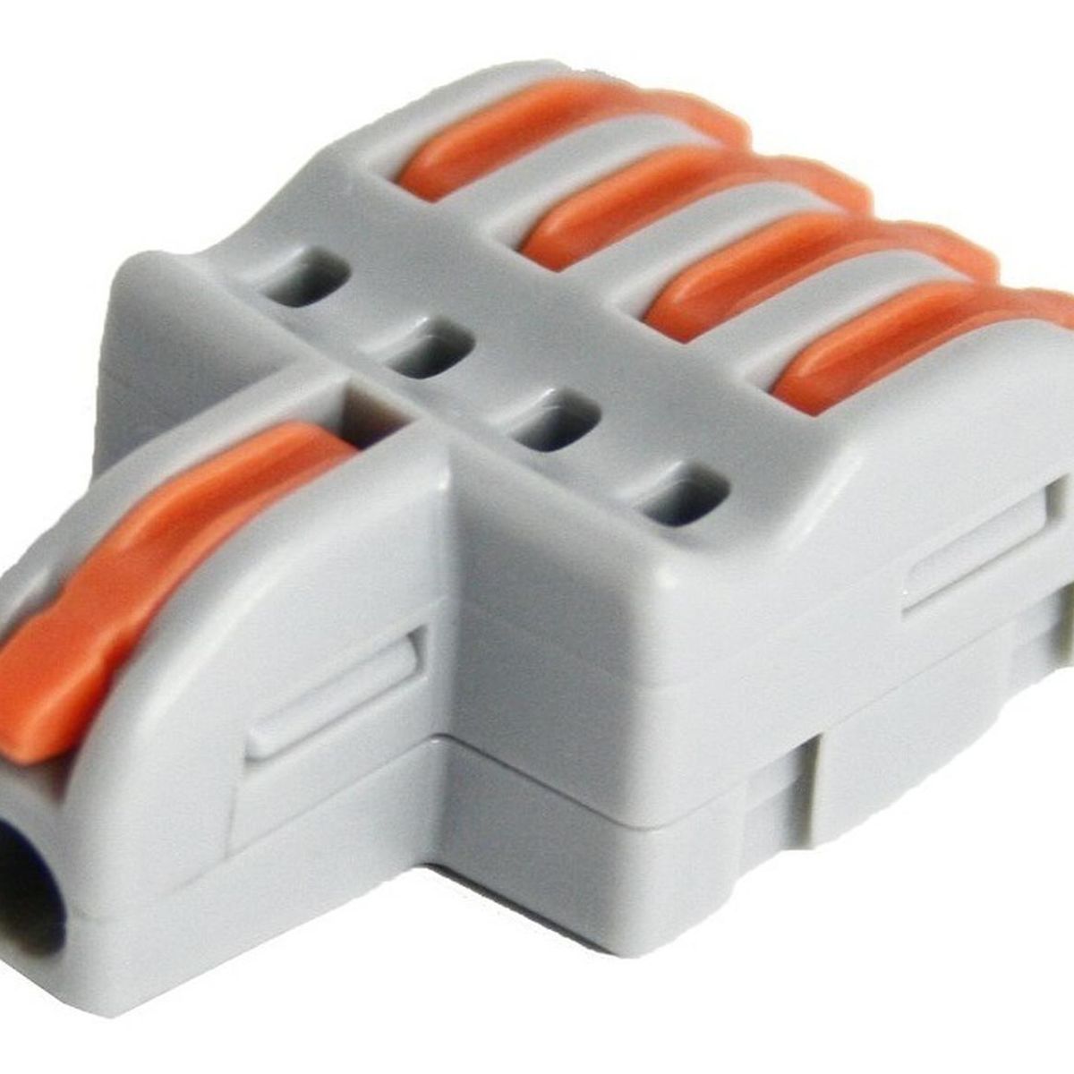 GENERICO - Conector Cableado Rápido Tipo Wago Entrada Salida Múltiples - Gris - Talla Única