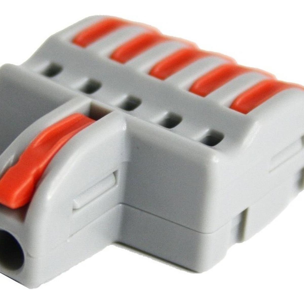 GENERICO - Conector Cableado Rápido Tipo Wago Entrada Salida Múltiples - Gris - Talla Única