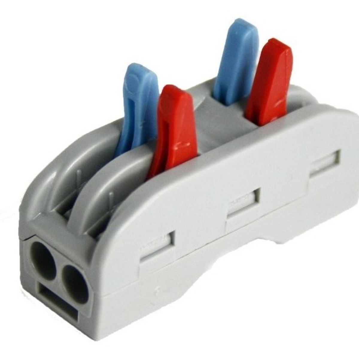 GENERICO - Conector Cableado Rápido Tipo Wago Entrada Salida Múltiples - Gris - Talla Única