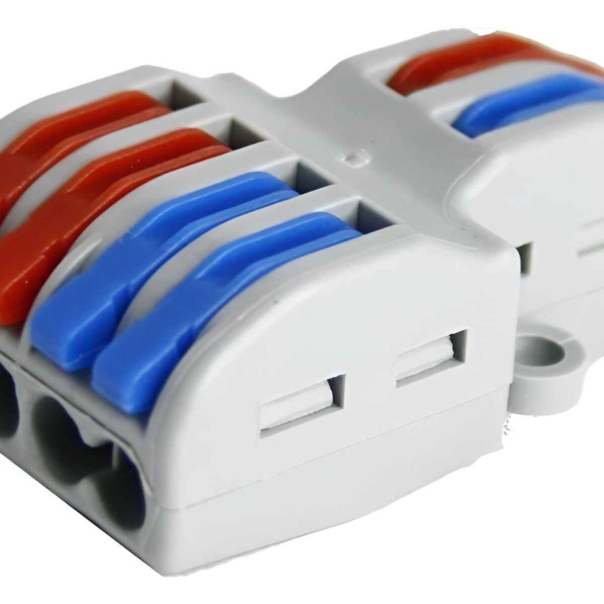 GENERICO - Conector Cableado Rápido Tipo Wago Entrada Salida Múltiples - Gris - Talla Única