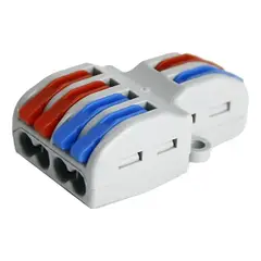 GENERICO - Conector Cableado Rápido Tipo Wago Entrada Salida Múltiples - Gris - Talla Única