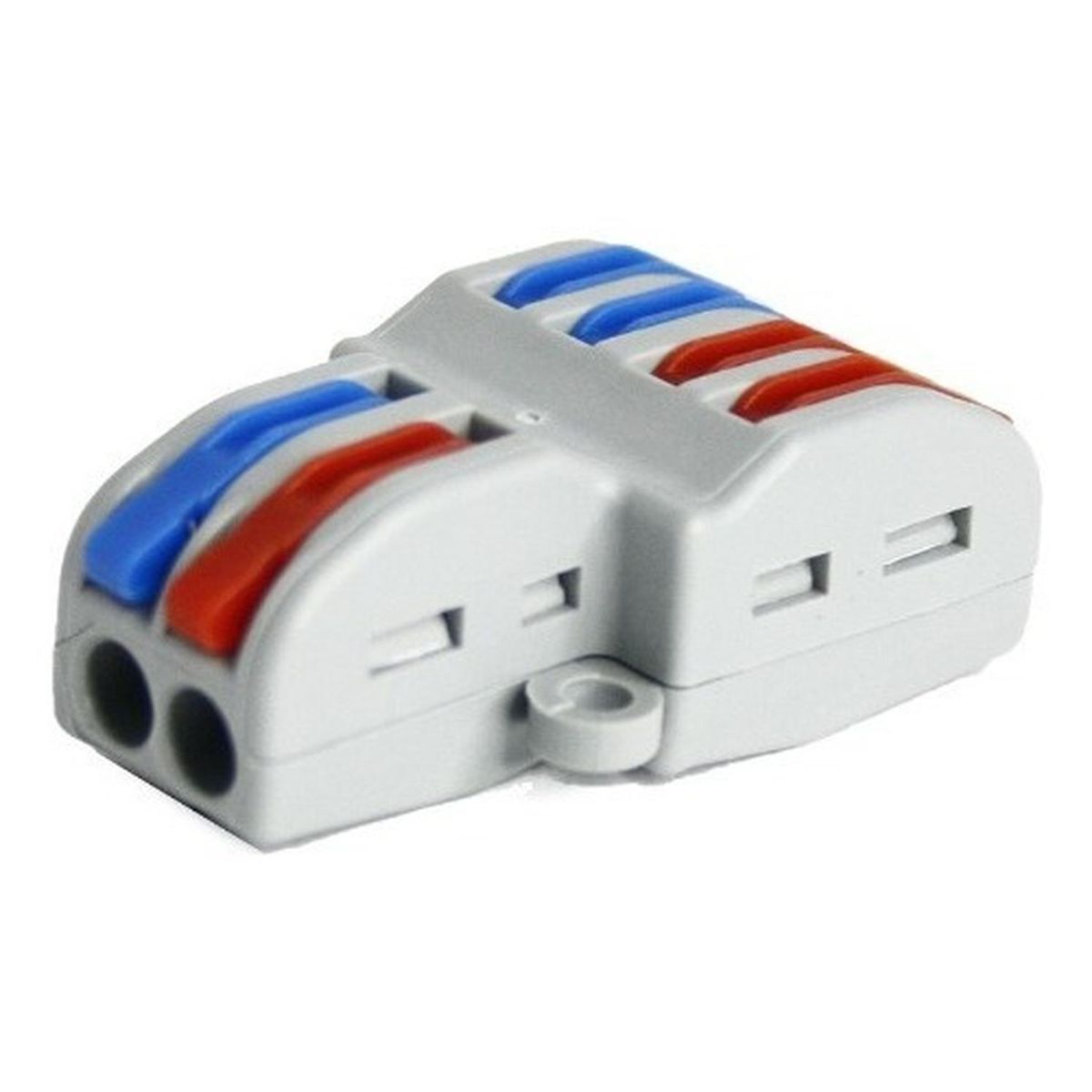 GENERICO - Conector Cableado Rápido Tipo Wago Entrada Salida Múltiples - Gris - Talla Única