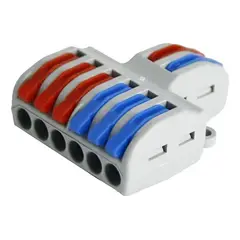 GENERICO - Conector Cableado Rápido Tipo Wago Entrada Salida Múltiples - Gris - Talla Única