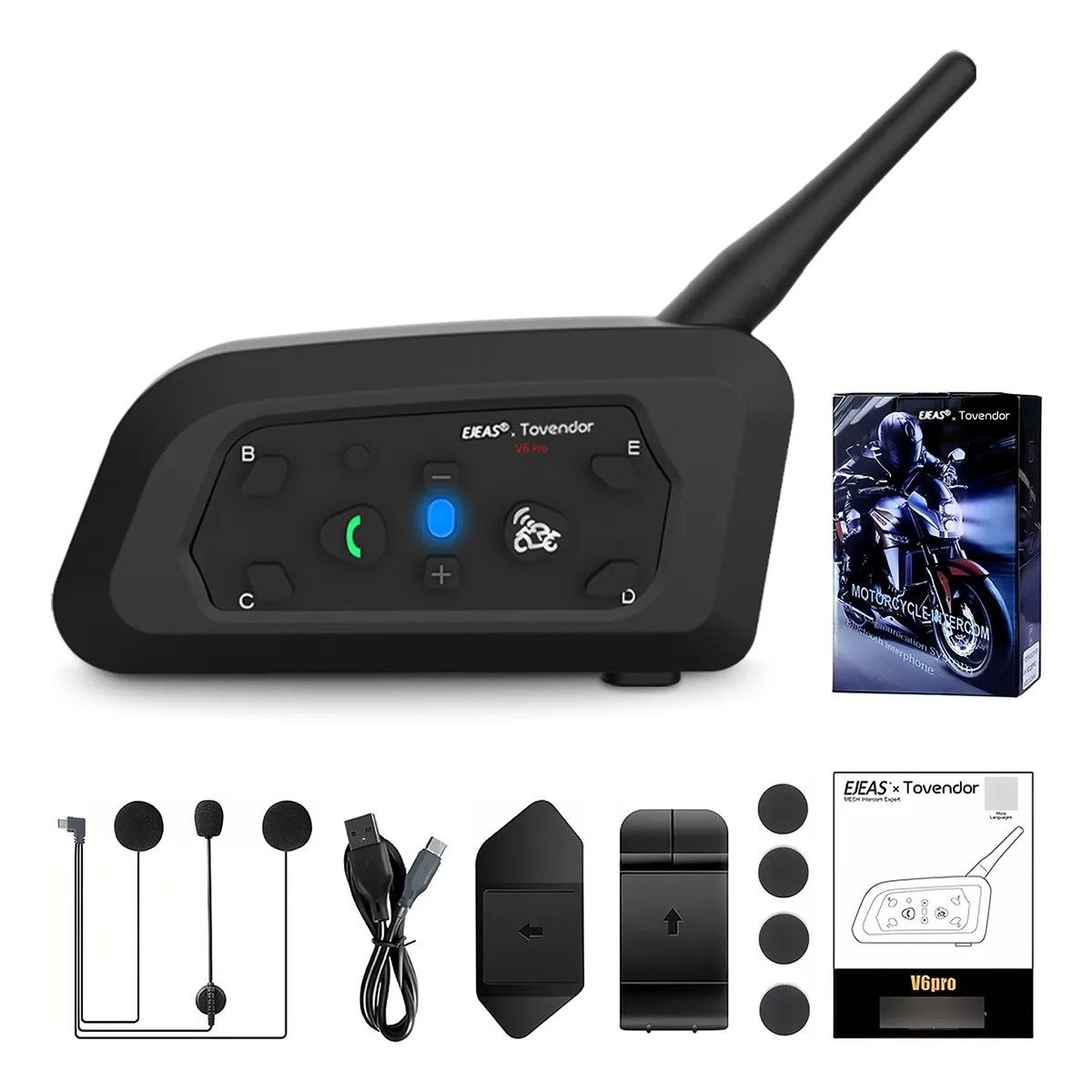 GENERICO - Intercomunicador V6pro+ Para Casco De Motocicleta BELUG