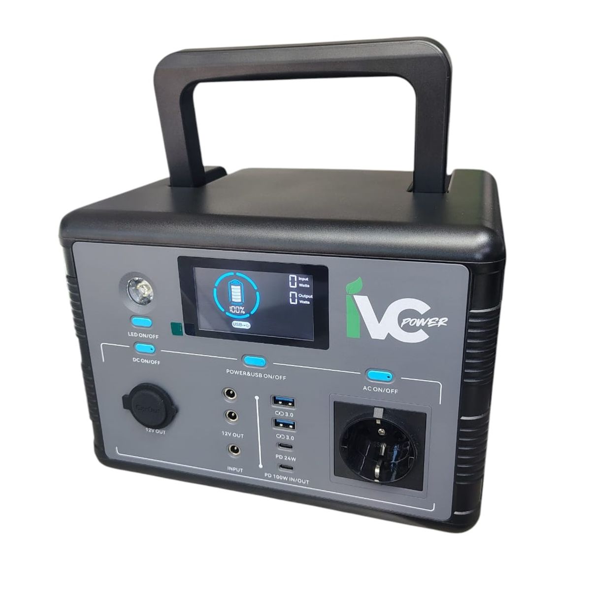 GENERICO - Estación de Energía Portátil 500W 12V/220V 8 Puertos de Carga
