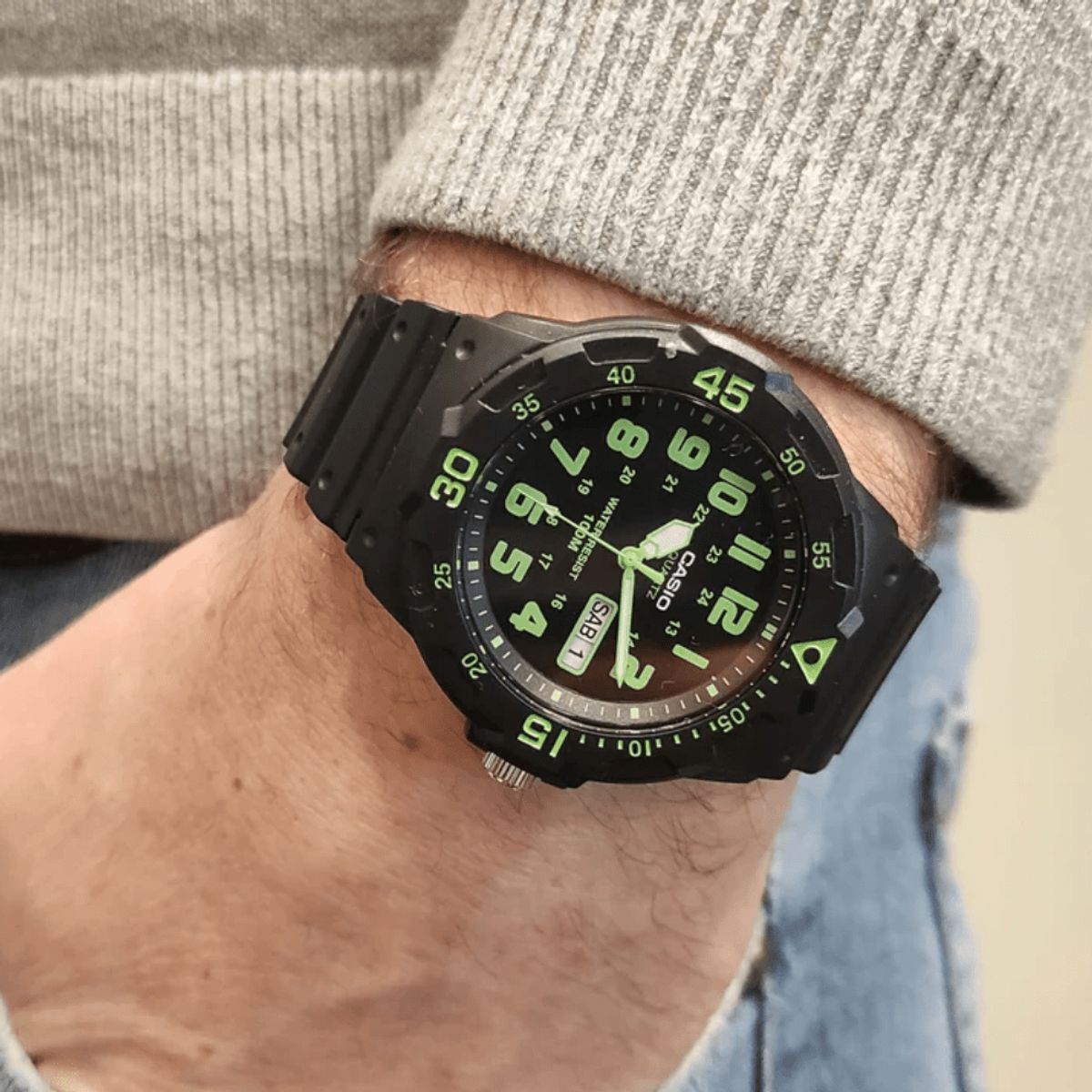 CASIO - RELOJ CASIO MRW-200H-3BVDF NEGRO VERDE