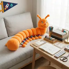 ARMONIA - Cuncuna Naranja Peluche 80 cm Suave y Acolchada