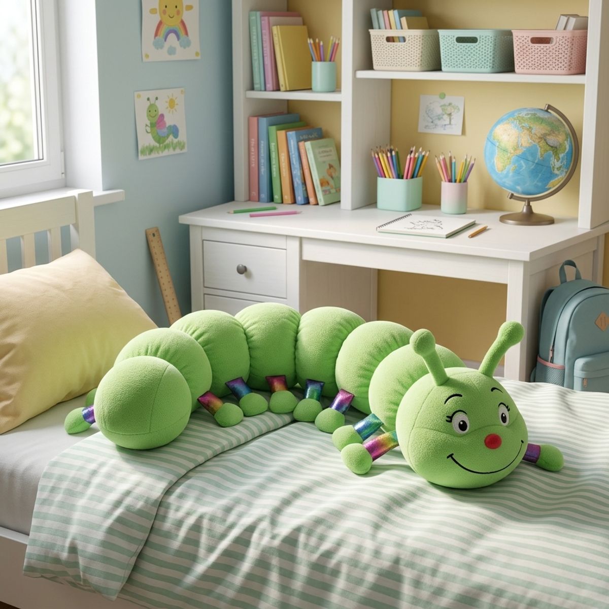 ARMONIA - Cuncuna Peluche Verde 80 cm Suave y Acolchada