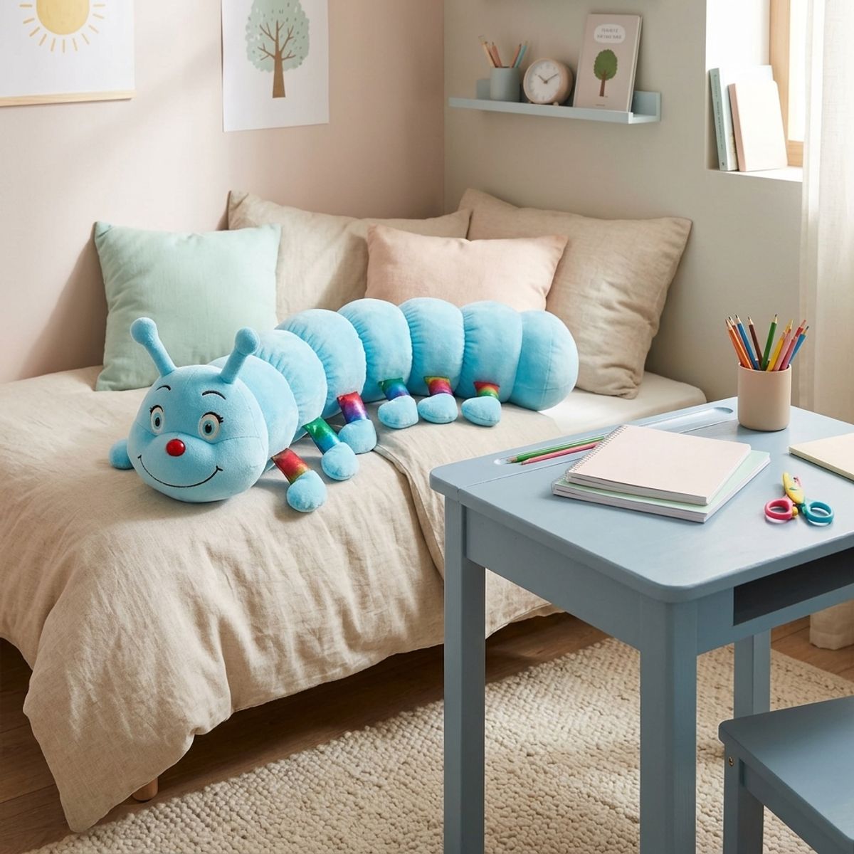 ARMONIA - Cuncuna Peluche Celeste 80 cm Suave y Acolchada