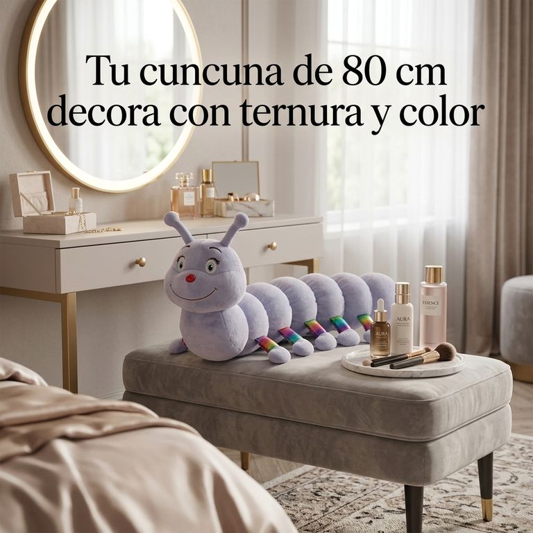 Peluche Cuncuna Lila 80 cm Tipo Almohada