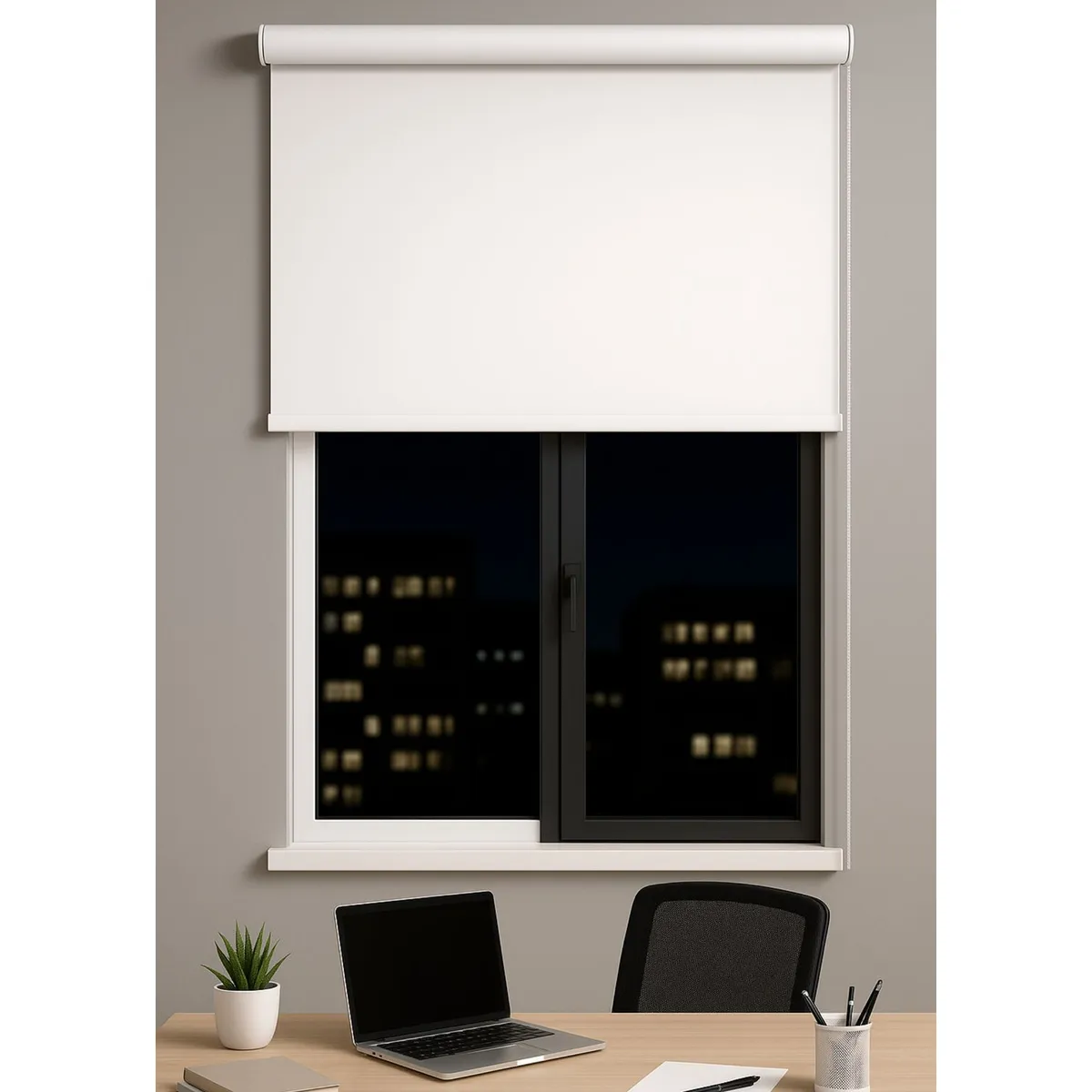 CLEMS - Cortina Roller Blackout Blanca 120x240
