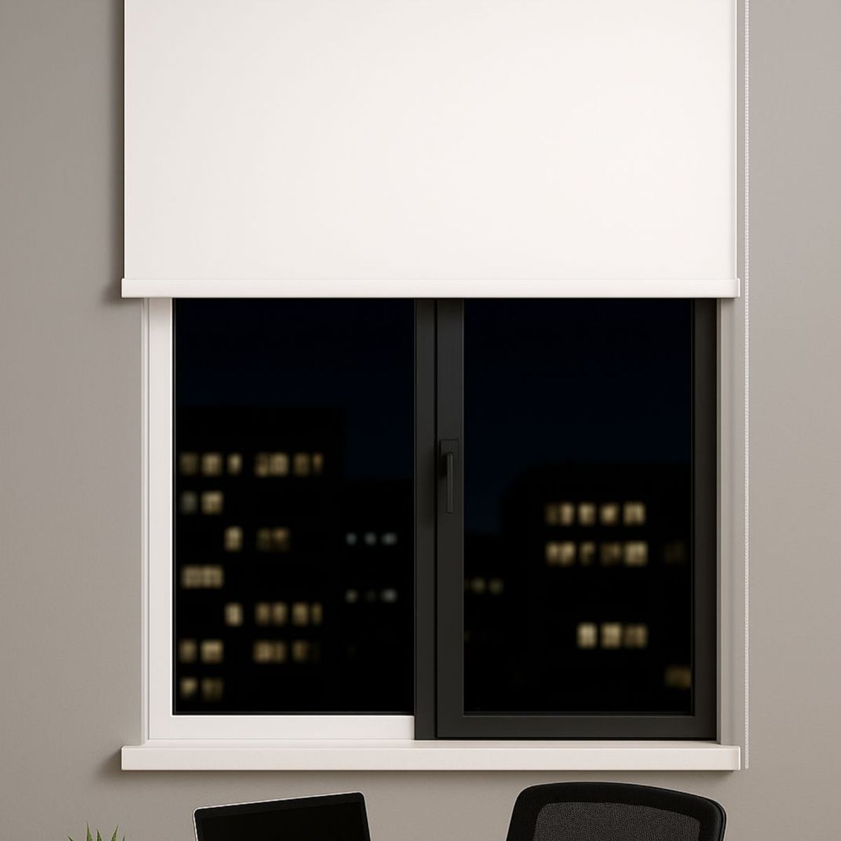 CLEMS - Cortina Roller Blackout Blanca 090x160