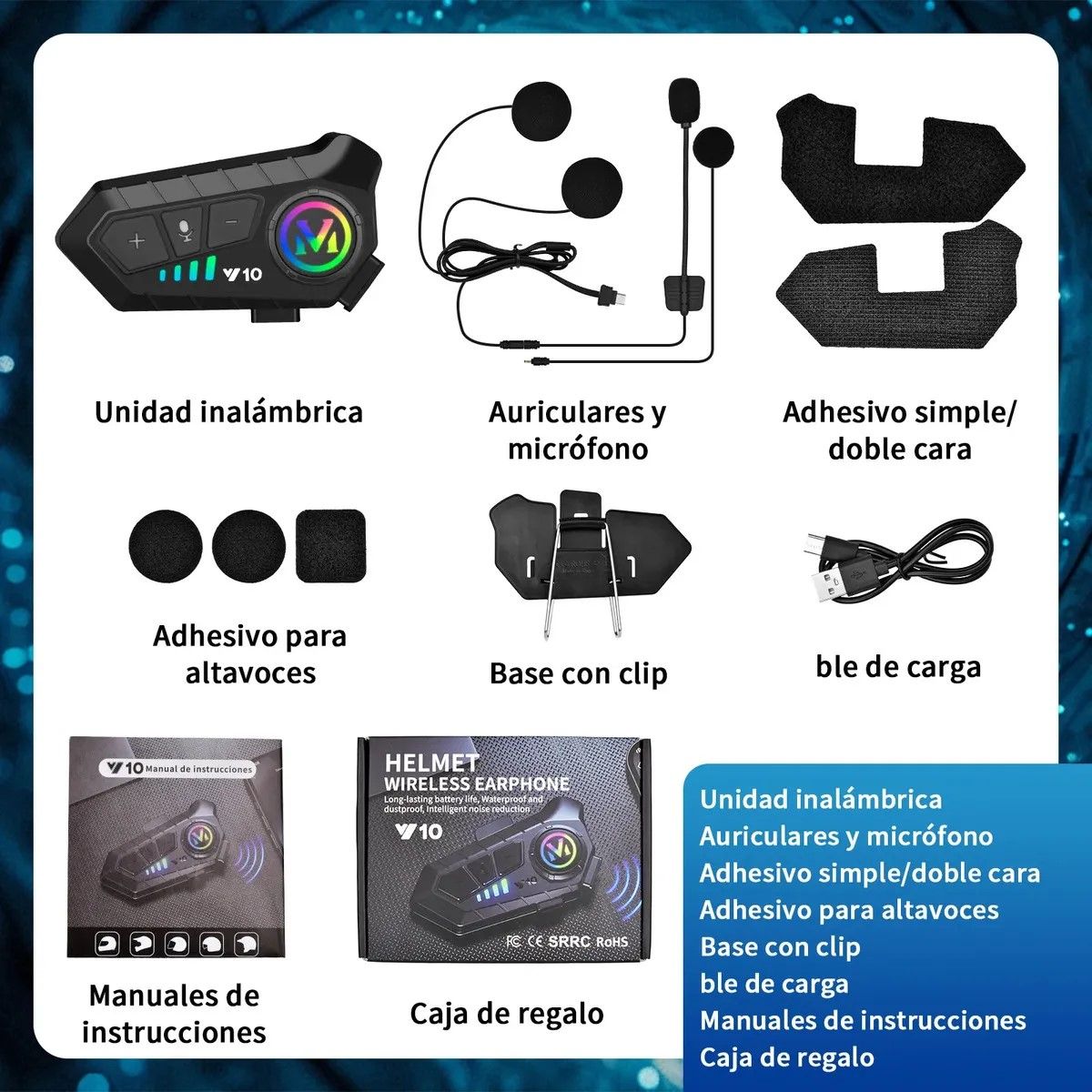 GENERICO - Auriculares Bluetooth Intercomunicador Moto Bluetooth BELUG