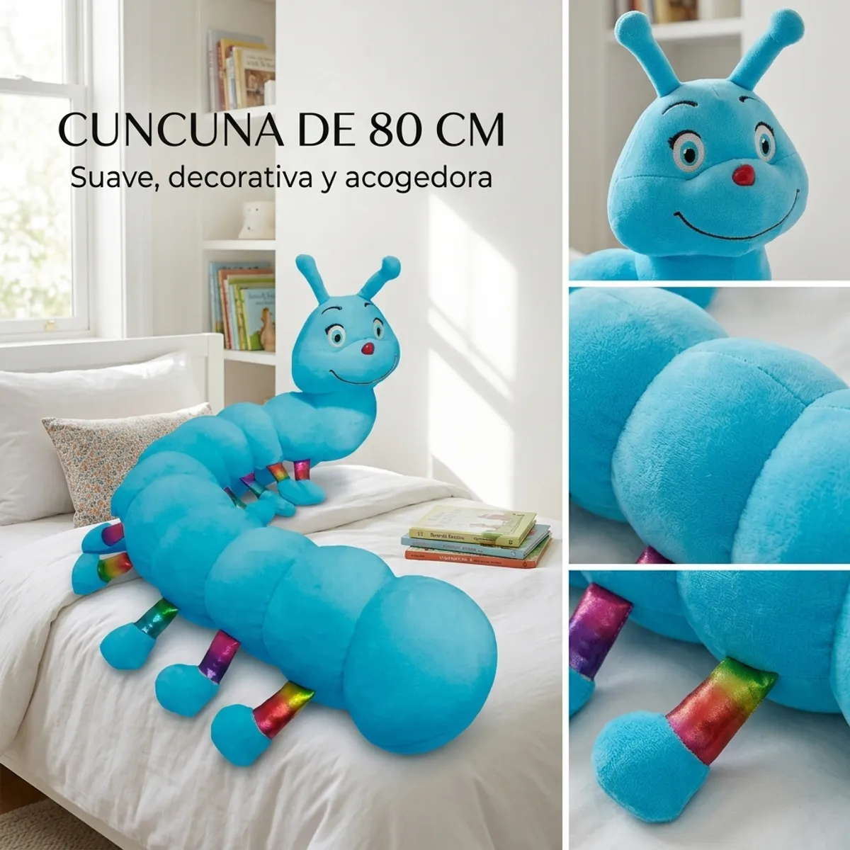 ARMONIA - Peluche Cuncuna Celeste 80 cm Tipo Almohada