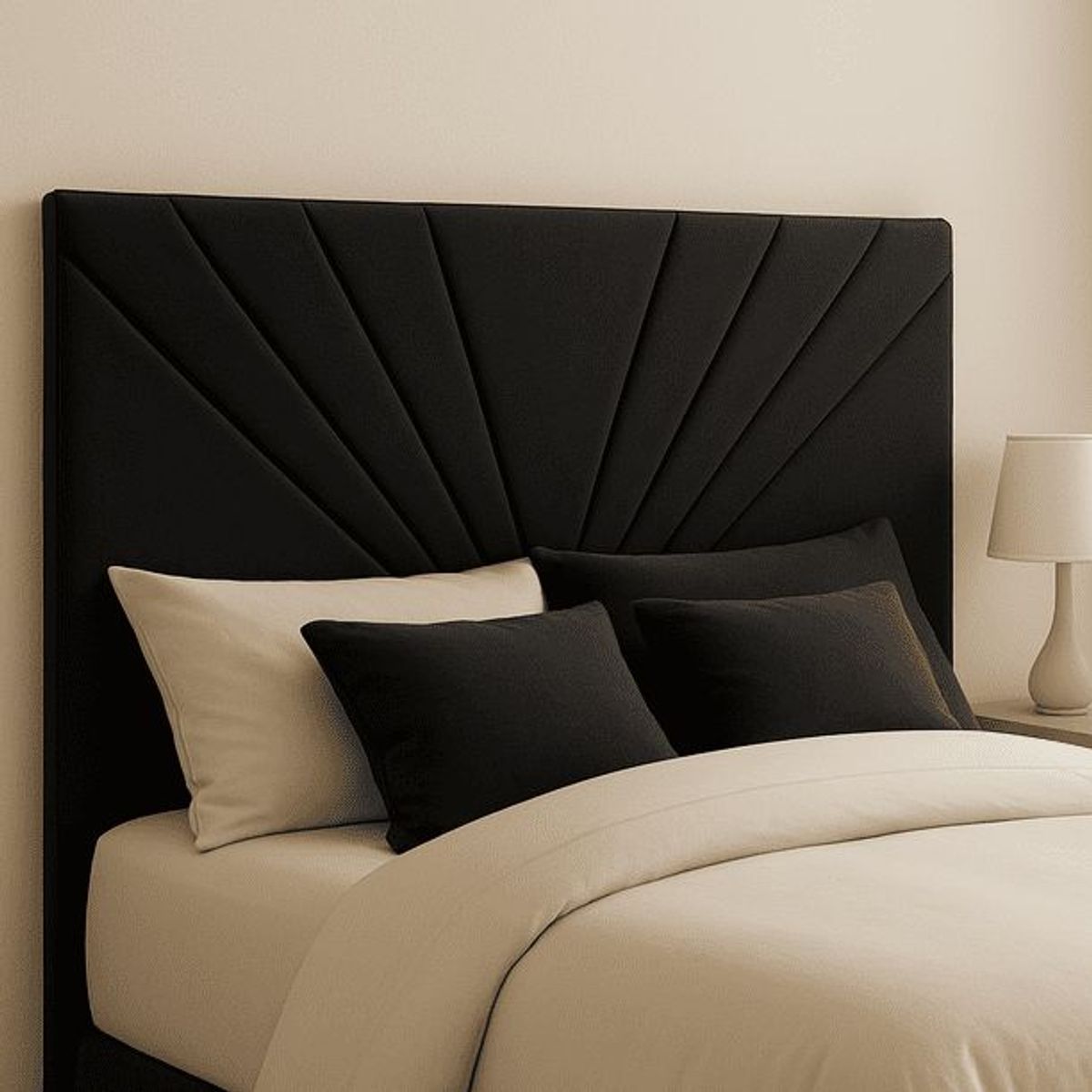 GENERICO - Respaldo Diseño en V al piso 1.0 Plaza Felpa negro